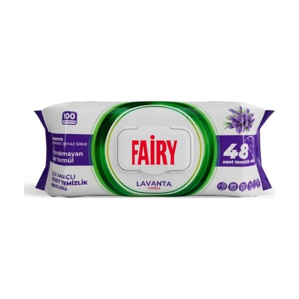Fairy Servețele Umede Multisuprafețe Bicarbonat & Oțet Alb Lavandă 100buc