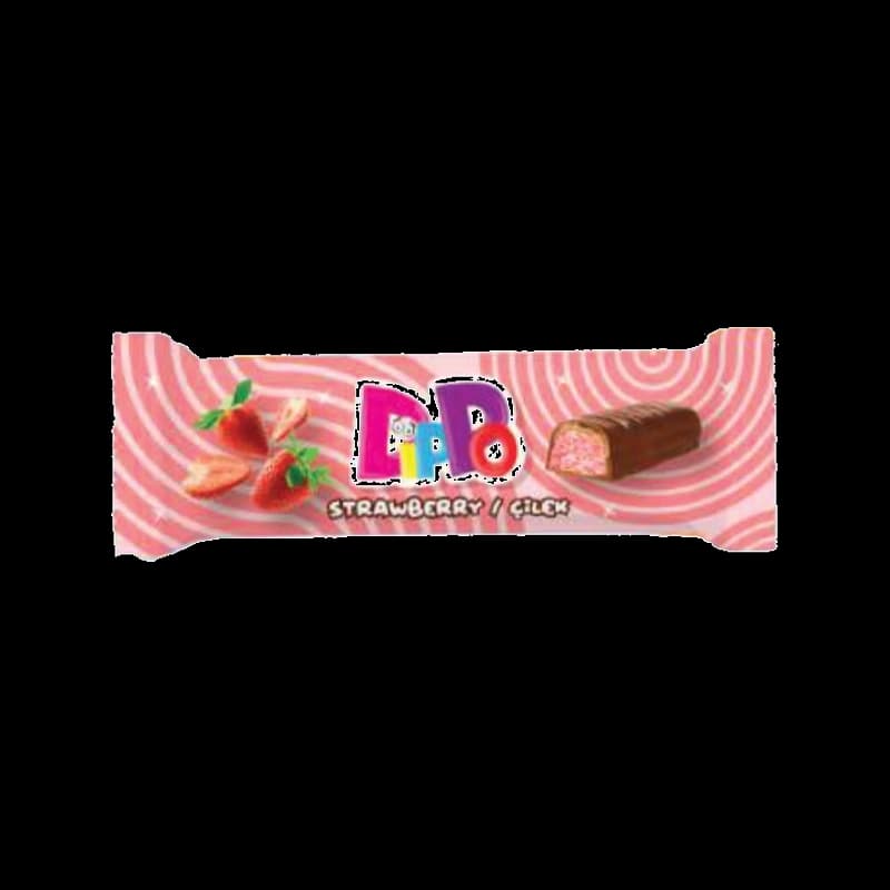Dippo Baton cu Capsuni cu Glazura de Ciocolata 20GR (12X24)
