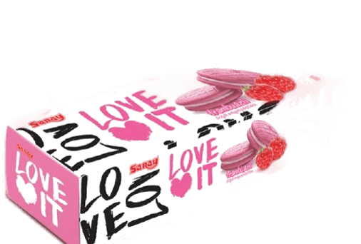 SARAY LOVE IT BISCUITI CU CREMA DE ZMEURA 84GR (1X24)